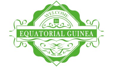 vektör Etiket Ülke Ekvator Ginesi