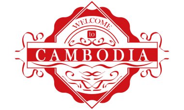 vektör Etiket Ülke Kamboçya