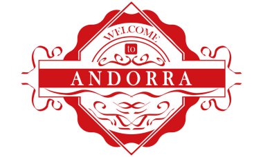 vektör Etiket Ülke Andorra