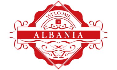 vektör Etiket Ülke Arnavutluk