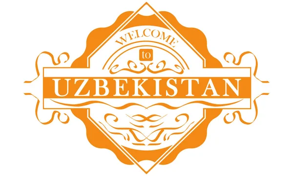 Vektorbezeichnung Land Usbekistan — Stockvektor