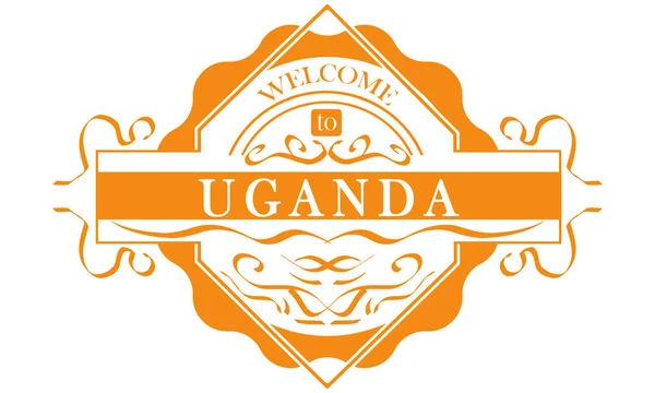 Vetor Rótulo País Uganda — Vetor de Stock