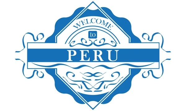 Vector Label Country Peru — Stock Vector