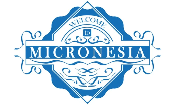 Vector Etiqueta País Micronesia — Vector de stock