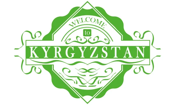 Vector Etiqueta País Kirguistán — Archivo Imágenes Vectoriales