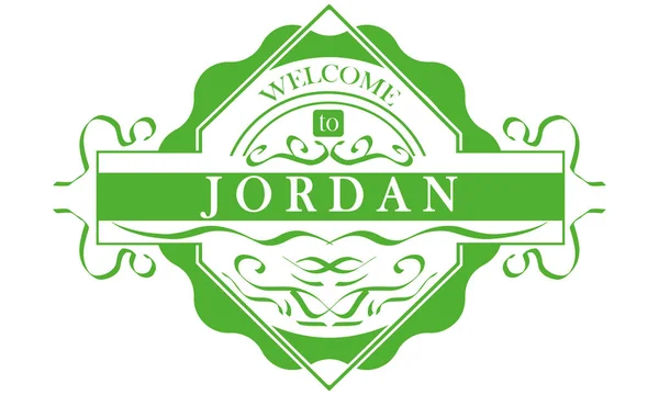 Vektor Popisek Země Jordánsko — Stockový vektor