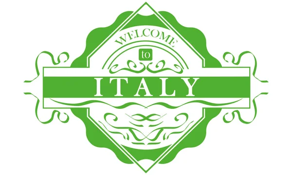 Vettore Etichetta Paese Italy — Vettoriale Stock