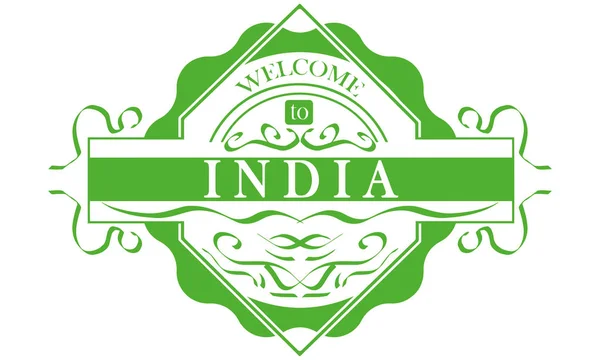 Векторна Етикетка Країна Індія — стоковий вектор