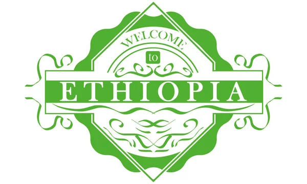 Vecteur Étiquette Pays Ethiopie — Image vectorielle