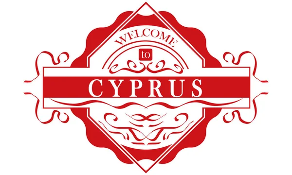 Векторна Етикетка Країна Кіпр — стоковий вектор