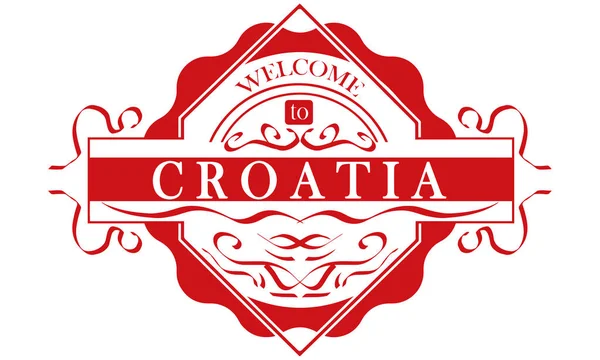 Vector Etiqueta País Croacia — Archivo Imágenes Vectoriales