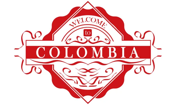 矢量标签国家哥伦比亚 — 图库矢量图片