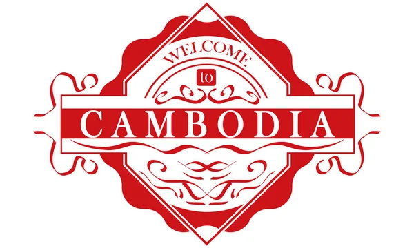 Vetor Rótulo País Camboja —  Vetores de Stock