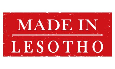 vektör etiketi Lesotho made in