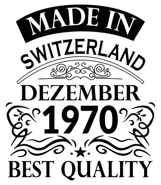 スイスデゼンバー1970年製シャツデザイン — ストックベクタ