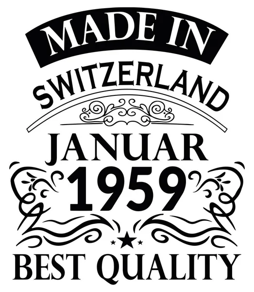 スイスジャヌアール製シャツデザイン 1959 — ストックベクタ