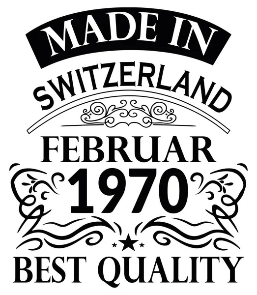 スイス製シャツデザイン 1970年2月 — ストックベクタ