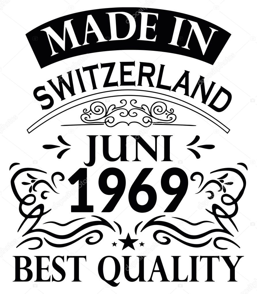 Shirt Design Made in Switzerland Juni 1969