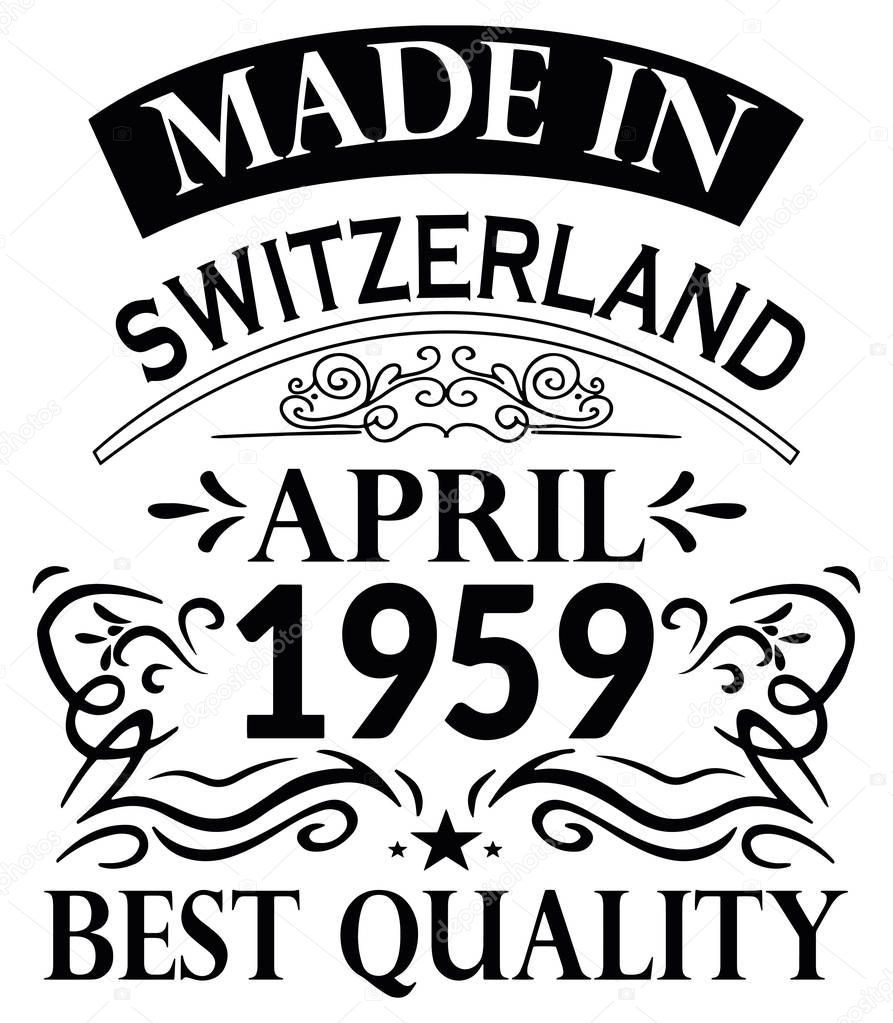 Shirt Design Made in Switzerland April 1959