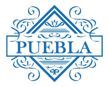 vektör Etiket Şehir Puebla