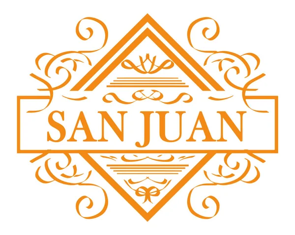 Векторна Етикетка Місто Сан Хуан — стоковий вектор