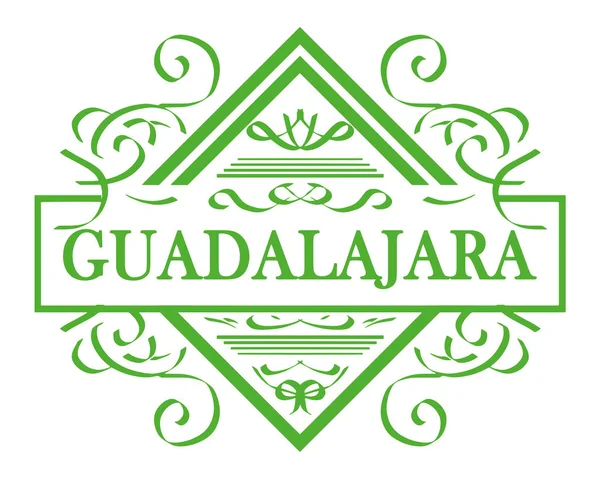Vector Etiqueta Ciudad Guadalajara — Archivo Imágenes Vectoriales