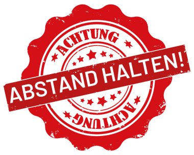 vektör grunge Sticker Abstand halten