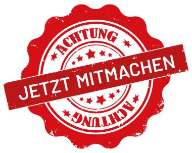 Vektör grunge etiketi Jetzt mitmachen