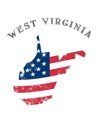US state with flag West Virginia clipart