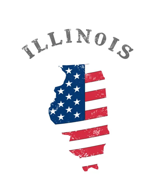 Usa Stat Med Flagga Illinois — Stockfoto