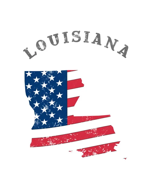 Amerikaanse Staat Met Vlag Van Louisiana — Stockfoto