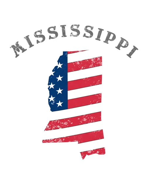 Amerikaanse Staat Met Vlag Mississippi — Stockfoto