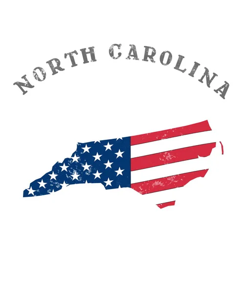 Amerikaanse Staat Met Vlag North Carolina — Stockfoto