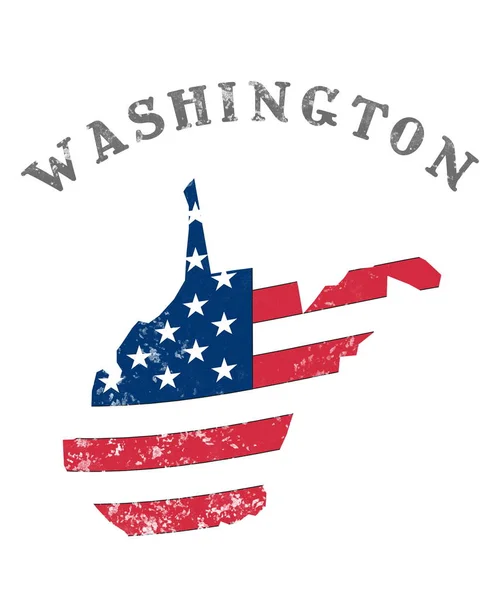 ワシントンの旗を持つ私たちの州 — ストック写真