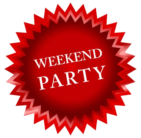 Weekend Party web Sticker Button — Stock Photo, Image