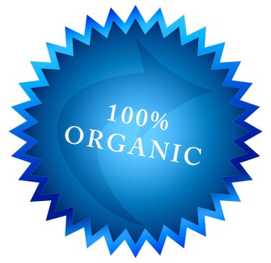 % 100 organik web Sticker Button