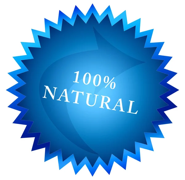 100% natuurlijk web Sticker Button — Stockfoto