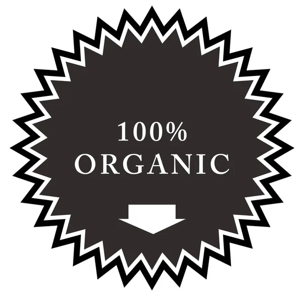 100% organic web Sticker Button — Stock Photo, Image