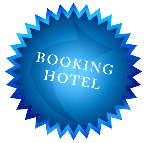 Reserva web hotel adesivo botão — Fotografia de Stock