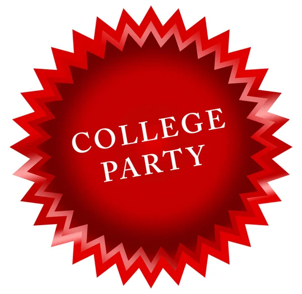 College Party web Sticker Button — Stock Photo, Image