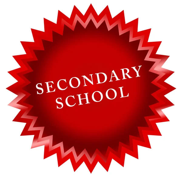 Secondary School web Sticker Button — Stock Photo, Image