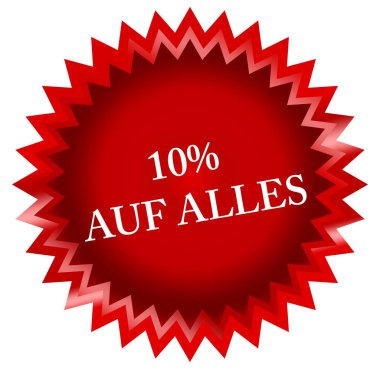 %10 auf Alles web Sticker Buton