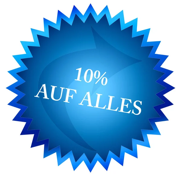 10% auf Alles Web Sticker Button — Stockfoto