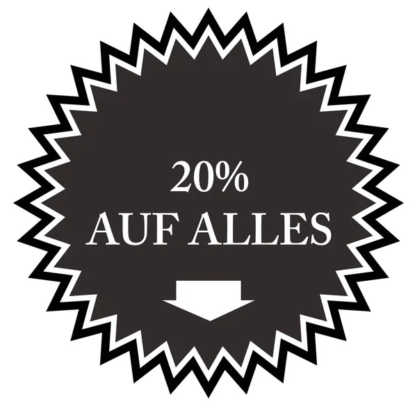 20% auf Alles web adesivo botão — Fotografia de Stock