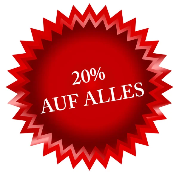 20% auf 알레스 웹 스티커 버튼 — 스톡 사진