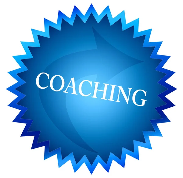 Coaching web adesivo botão — Fotografia de Stock
