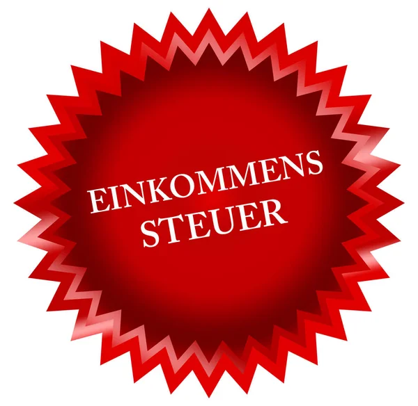 Einkommenssteuer web Adhesivo Botón — Foto de Stock