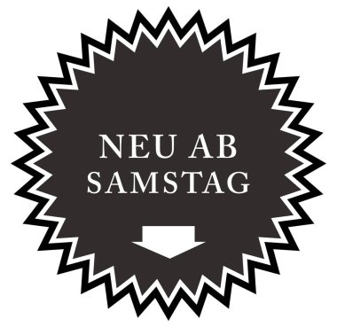 Neu ab Samstag web Sticker Button