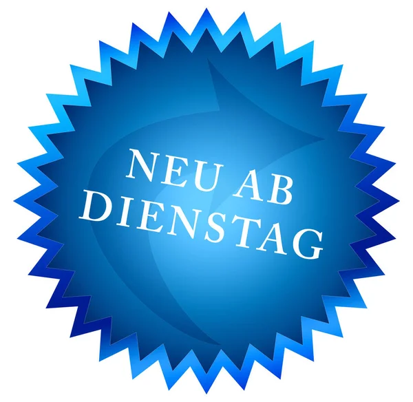 Neu ab Dienstag web Sticker Button — Stockfoto