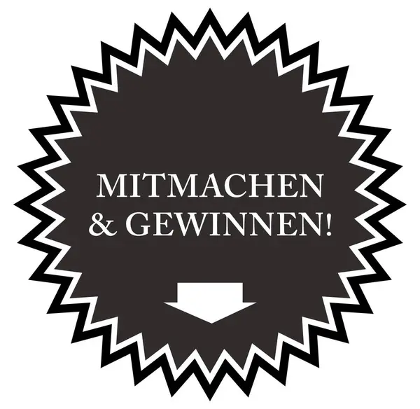 Mitmachen & Gewinnen! Pulsante adesivo web — Foto Stock